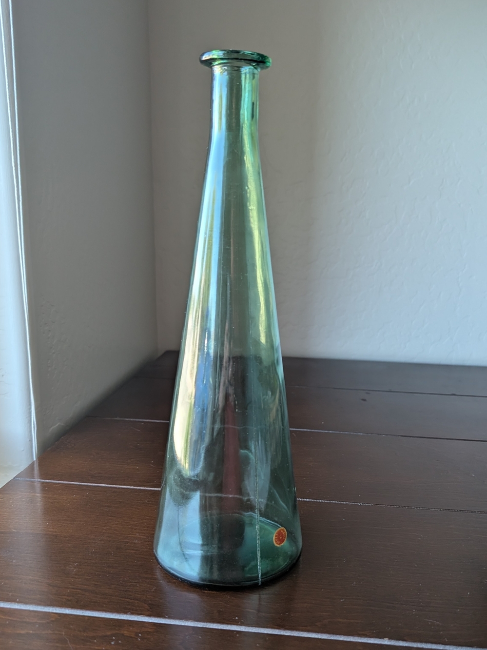MCM Empoli Italy Seafoam Green Decanter Bottle Vase - Sleek Decorative 13 Inches